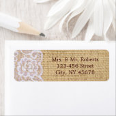 Elegante burlap wit kant land rustieke bruiloft etiket (Insitu)