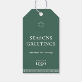 Elegante Business Logo Corporate Green Greek Key Cadeaulabel