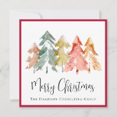 Elegante Business Logo QR Code Red Christmas Feestdagenkaart (Voorkant)