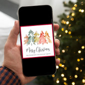 Elegante Business Logo QR Code Red Christmas Feestdagenkaart