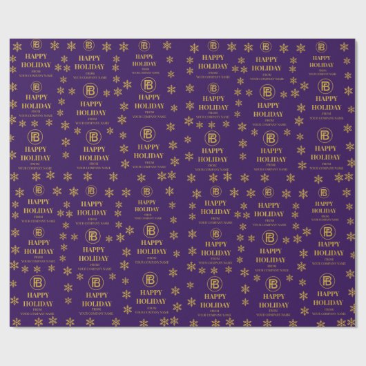 Elegante Business Logo Snowflakes Corporate Holida Cadeaupapier (Vlak)