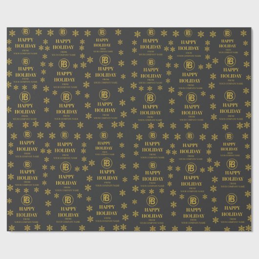 Elegante Business Logo Snowflakes Corporate Holida Cadeaupapier (Vlak)