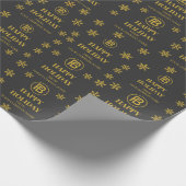 Elegante Business Logo Snowflakes Corporate Holida Cadeaupapier (Hoek)