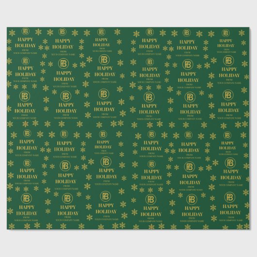 Elegante Business Logo Snowflakes Corporate Holida Cadeaupapier (Vlak)