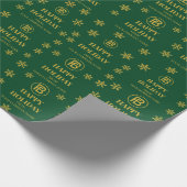 Elegante Business Logo Snowflakes Corporate Holida Cadeaupapier (Hoek)