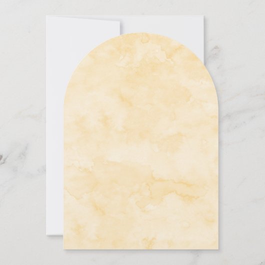 Elegante Butter Yellow Arch bruiloft Kaart (Achterkant)