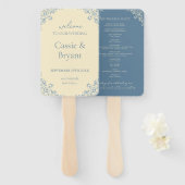 Elegante Butter Yellow Vintage Wedding Program Fan Handwaaier (Voorkant en achterkant)