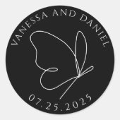 Elegante Butterfly Custom Wedding Sticker (Voorkant)