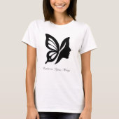Elegante Butterfly & Face Silhouette Omarm Uw W T-shirt (Voorkant)