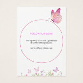 Elegante Butterfly Floral Custom Earring Display Visitekaartje (Achterkant)