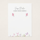 Elegante Butterfly Floral Custom Earring Display Visitekaartje (Voorkant)