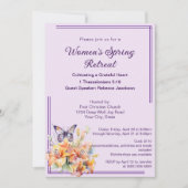 Elegante Butterfly Floral Women's Church Retreat Kaart (Voorkant)