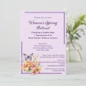 Elegante Butterfly Floral Women's Church Retreat Kaart (Staand voorkant)