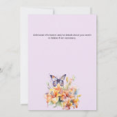 Elegante Butterfly Floral Women's Church Retreat Kaart (Achterkant)