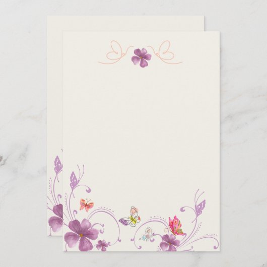 Elegante Butterfly Forest Blank Kaart (Voorkant / Achterkant)