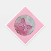 Elegante Butterfly Pink Party servetten (Hoek)