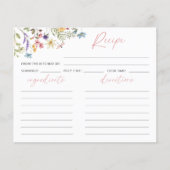 Elegante Butterfly Wildflowers Receptenkaart (Voorkant)