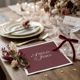 Elegante Cabernet Bourgogne Minimalistische Trouws Servet