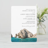 Elegante Cabo Bruiloft Aangepaste Schilderachtig U Kaart (Staand voorkant)