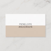 Elegante Cacao Cream Minimalistische QR Code Moder Visitekaartje (Voorkant)