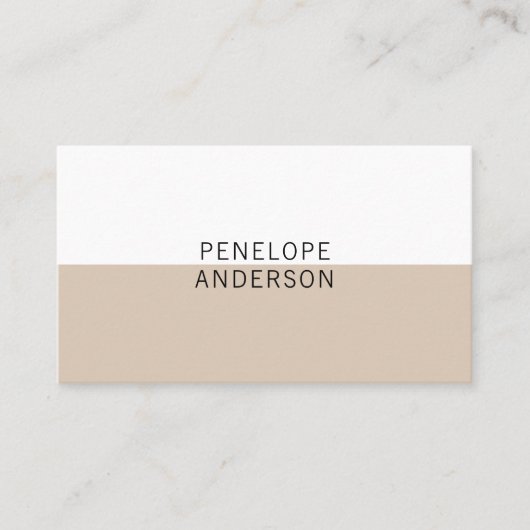 Elegante Cacao Cream Minimalistische QR Code Moder Visitekaartje (Voorkant)