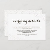 Elegante Cacao en Wit met Stippen Wedding Details Informatiekaartje (Voorkant / Achterkant)