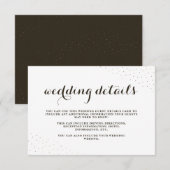 Elegante Cacao en Wit met Stippen Wedding Details Informatiekaartje (Voorkant / Achterkant)
