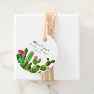 Elegante cactus tuin   Bruiloft Bedankjes Labels