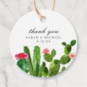 Elegante cactus tuin | Bruiloft Bedankjes Labels (Voorkant)