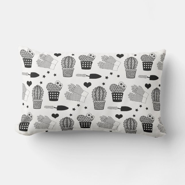 Elegante Cactus Tuin Patroon Tuin Buitenkussen (Voorkant)