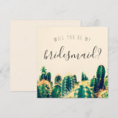 Elegante Cactus Wil je mijn bruidsmeisje Kaart (Voorkant / Achterkant)