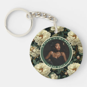 Elegante cadeau-ideeën Aangepaste Pioenrozen Sleutelhanger