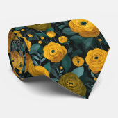 Elegante cadeau voor vriend Ranunculus bloem Stropdas (Opgerold)