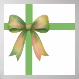Elegante cadeauband - modern kerstontwerp poster