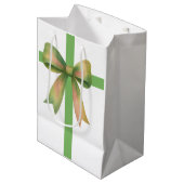 Elegante cadeauband – Moderne kerstontwerp Medium Cadeauzakje (Voorkant Gekanteld)
