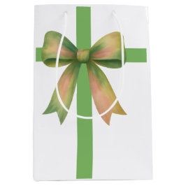 Elegante cadeauband – Moderne kerstontwerp Medium Cadeauzakje