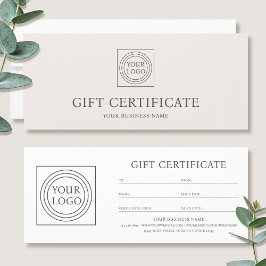 Elegante cadeaubon met logo