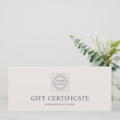 Elegante cadeaubon met logo (Staand voorkant)