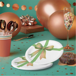 Elegante cadeaubow – modern kerstontwerp papieren bordje