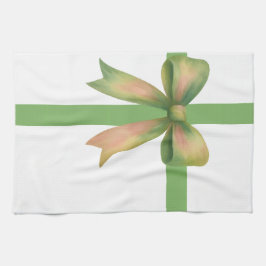 Elegante cadeaubow – modern kerstontwerp theedoek