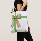 Elegante cadeaubow – modern kerstontwerp tote bag (Dichtbij)