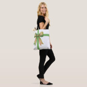 Elegante cadeaubow – modern kerstontwerp tote bag (Op model)