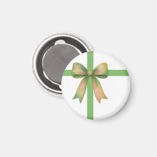 Elegante cadeaubow – moderne kerstdesign magneet (Voorkant / Achterkant)