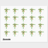 Elegante cadeaubow – moderne kerstdesign ronde sticker (Vel)