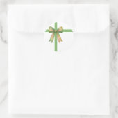 Elegante cadeaubow – moderne kerstdesign ronde sticker (Tas)