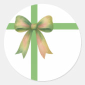 Elegante cadeaubow – moderne kerstdesign ronde sticker (Voorkant)