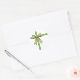 Elegante cadeaubow – moderne kerstdesign ronde sticker