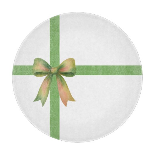 Elegante cadeaubow – moderne kerstdesign snijplank (Voorkant)