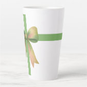 Elegante cadeaubow – moderne kerstontwerp latte mok (Voorkant)