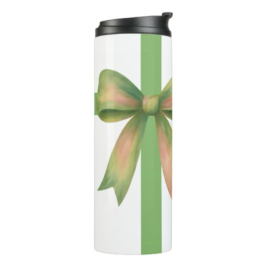 Elegante cadeaubow – moderne kerstontwerp thermosbeker (Gedraaid links)